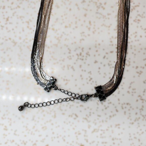 BFD Tricolor Metal Multistrand Chain Necklace - Picture 4 of 7